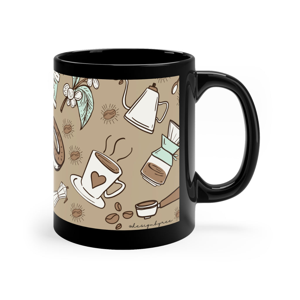 Black Ceramic Coffee Mug 11oz – Unique Custom Design Gift