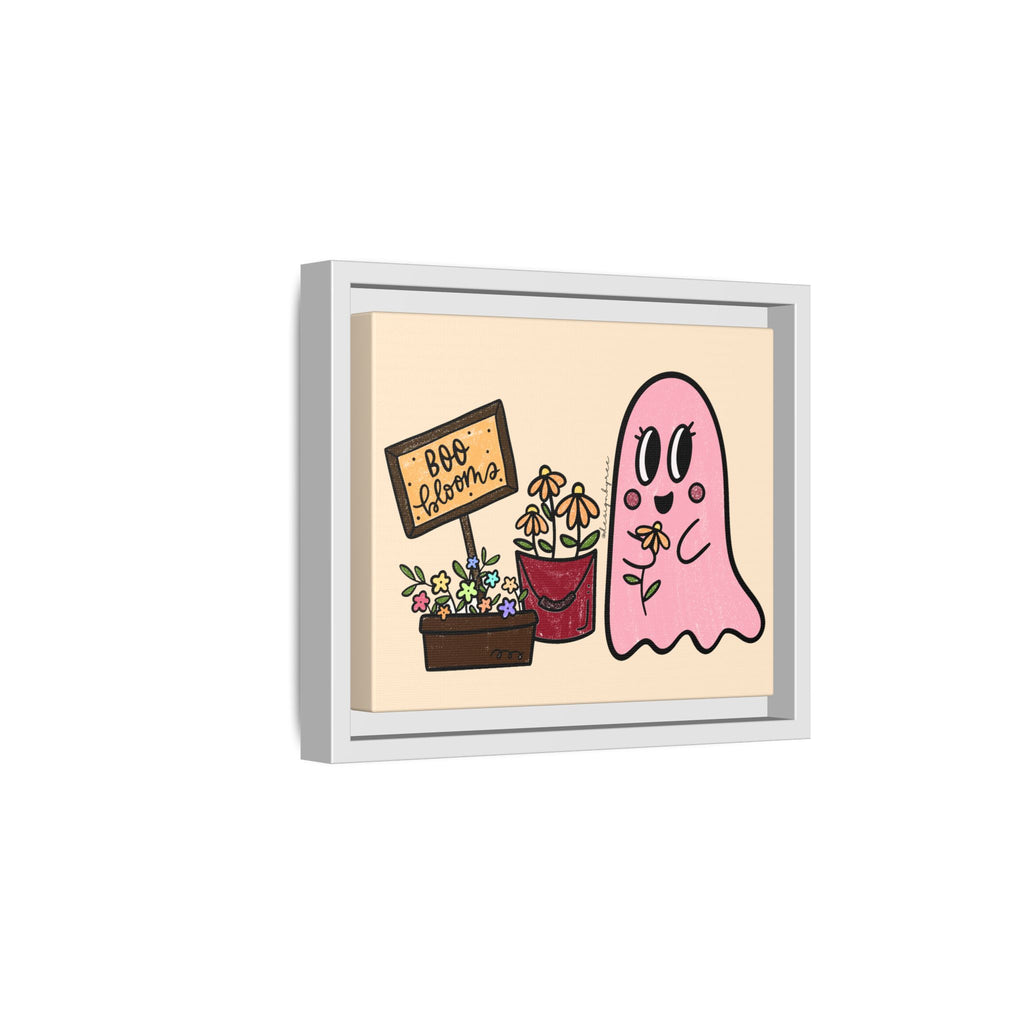 Framed matte canvas wall art in a pinewood frame