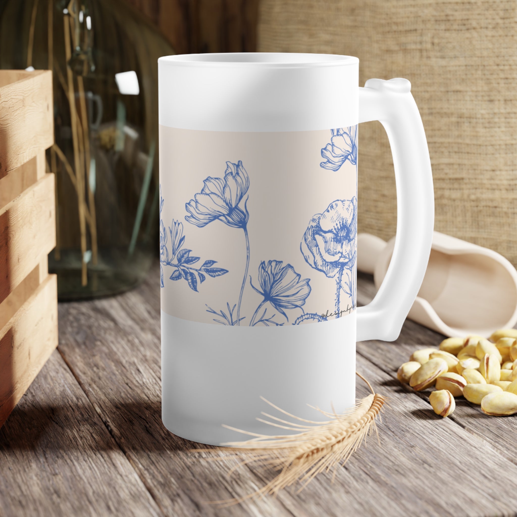 Frosted Glass Beer Mug 16oz – Stylish Drinkware Gift for Him
